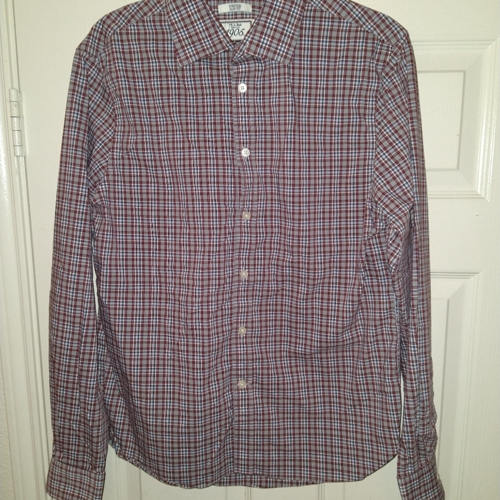 Jos A Bank 1905 BRRR Comfort Stretch Slim Fit Long Sleeve Shirt Men's sz Medium.